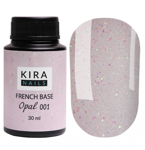 Kira Nails French Base Opal 001 (опал), 30 мл