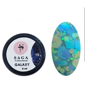 Гель Saga Galaxy Glitter Gel №015, 8 мл