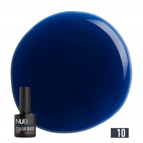 NUB Color Base Coat №10 DEEP SEA (полупрозрачный синий) – каучуковая основа под гель-лак, 8 мл