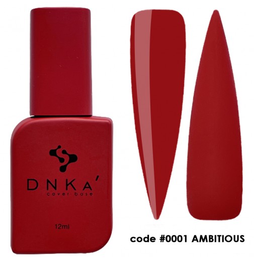 DNK Cover Base №0001 Ambitious, 12 мл вогняно-червоний