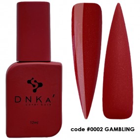 DNK Cover Base №0002 Gambling, 12 мл красный с шимером