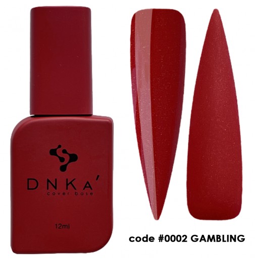 DNK Cover Base №0002 Gambling, 12 мл червоний із шимером