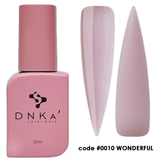 DNK Cover Base  Wonderful №0010, 12 мл нежно лилово-розовый с шиммером
