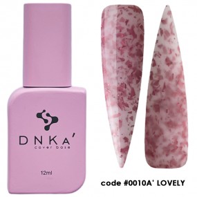 DNK Cover Base №0010a Lovely, 12 мл розовый с кусочками ярко-розовой потали