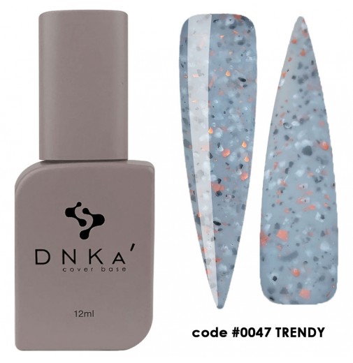DNK Cover Base №0047 Trendy, 12 мл мраморный мокрый асфальт с черными и белыми частичками