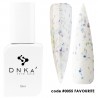 DNK Cover Base №0055 Favourite, 12 мл білий зі шматочками різнокольорової поталі