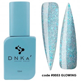 DNKa Cover Base №0053 (прозорий з блакитною поталлю, світловідбиваючий), 12 мл