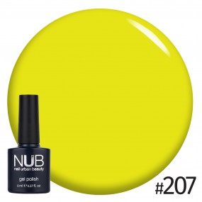 Гель-лак NUB 207 (ярко-желтый, эмаль), 8 мл