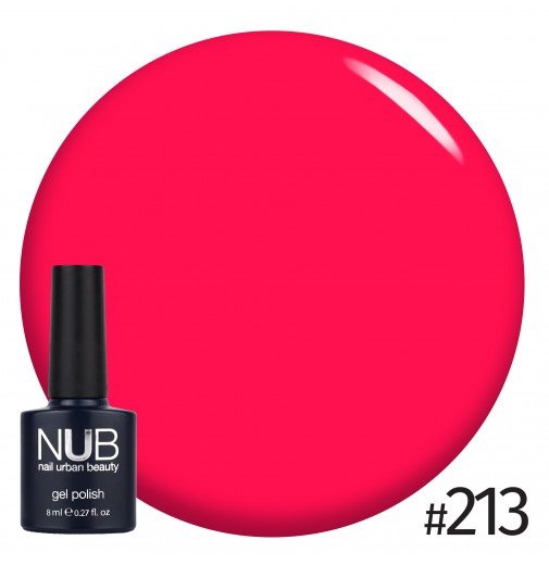 Гель-лак NUB 213 (ярко-розовый, эмаль), 8 мл