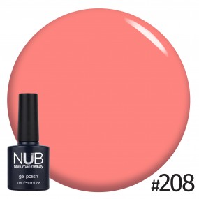 Гель-лак NUB 208 (лососева-рожевий​, емаль), 8 мл