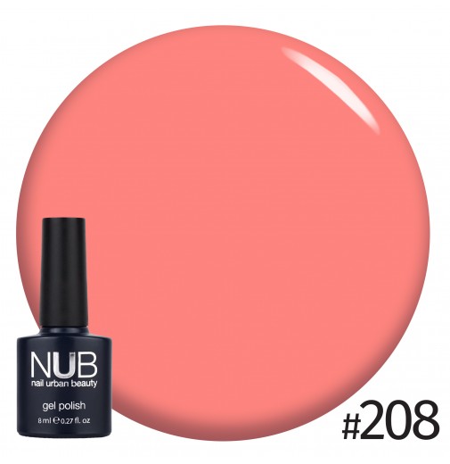 Гель-лак NUB 208 (лососево-розовый, эмаль), 8 мл
