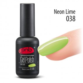 Гель-лак PNB 038 Neon Lime (Лимонный неоновый), 8 мл