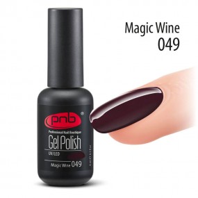 Гель-лак PNB 049 Magic Wine (Темный бордово-коричневый), 8 мл