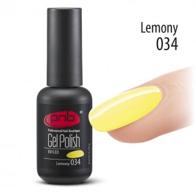 Гель-лак PNB 034 Lemony (Нежный желтый), 8 мл