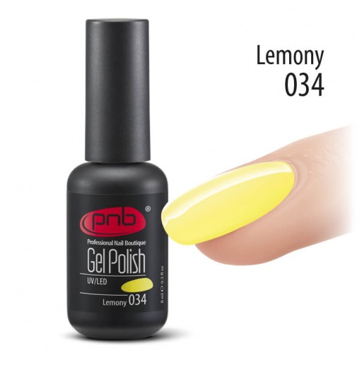 Гель-лак PNB 034 Lemony (Нежный желтый), 8 мл