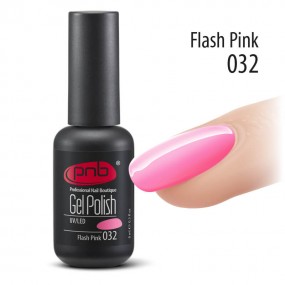 Гель-лак PNB 032 Flash Pink (Розовый), 8 мл