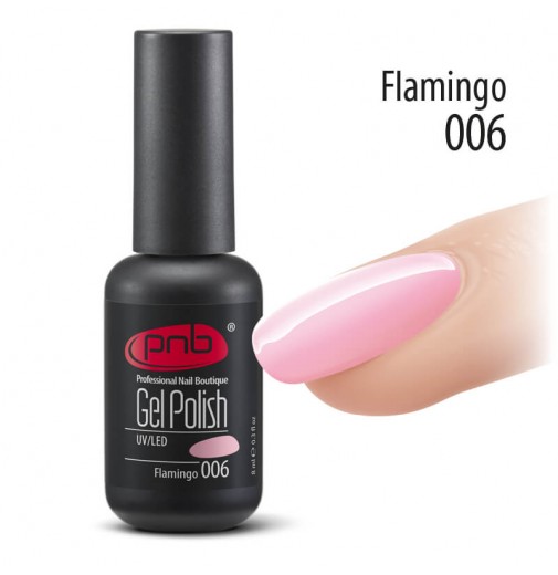 Гель-лак PNB 006 Flamingo (Нежно-розовый), 8 мл