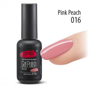 Гель-лак PNB 016 Pink Peach (Персиково-коралловый), 8 мл