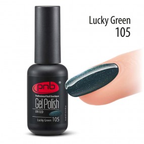 Гель-лак PNB 105 Lucky Green (Темный зеленый с перламутром), 8 мл