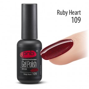 Гель-лак PNB 109 Ruby Heart (Красный), 8 мл
